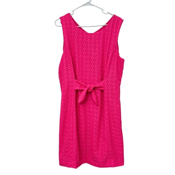 Lilly Pulitzer Dresses & Skirts - Lilly Pulitzer Clarise Embroided Eyelet Pink Isle Women's shift mini dress sz 16